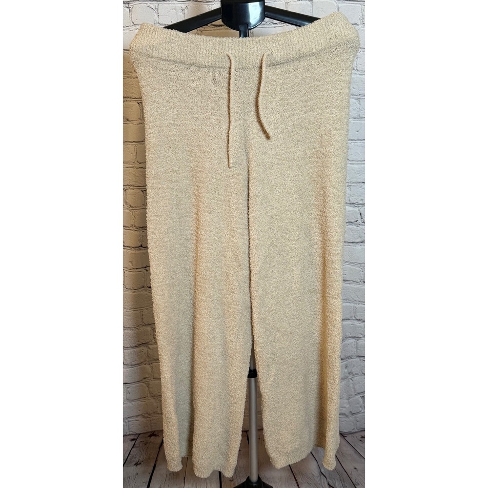 Altar'd State Intimates XXL Cream Fuzzy Popcorn Knit Wide Leg Lounge Pants